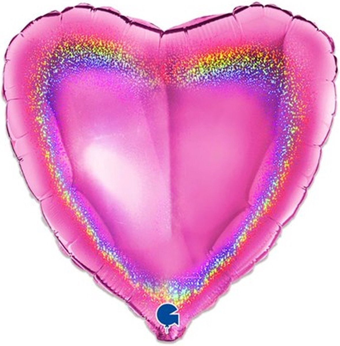 Folieballon hart glitter fuchsia (46cm)