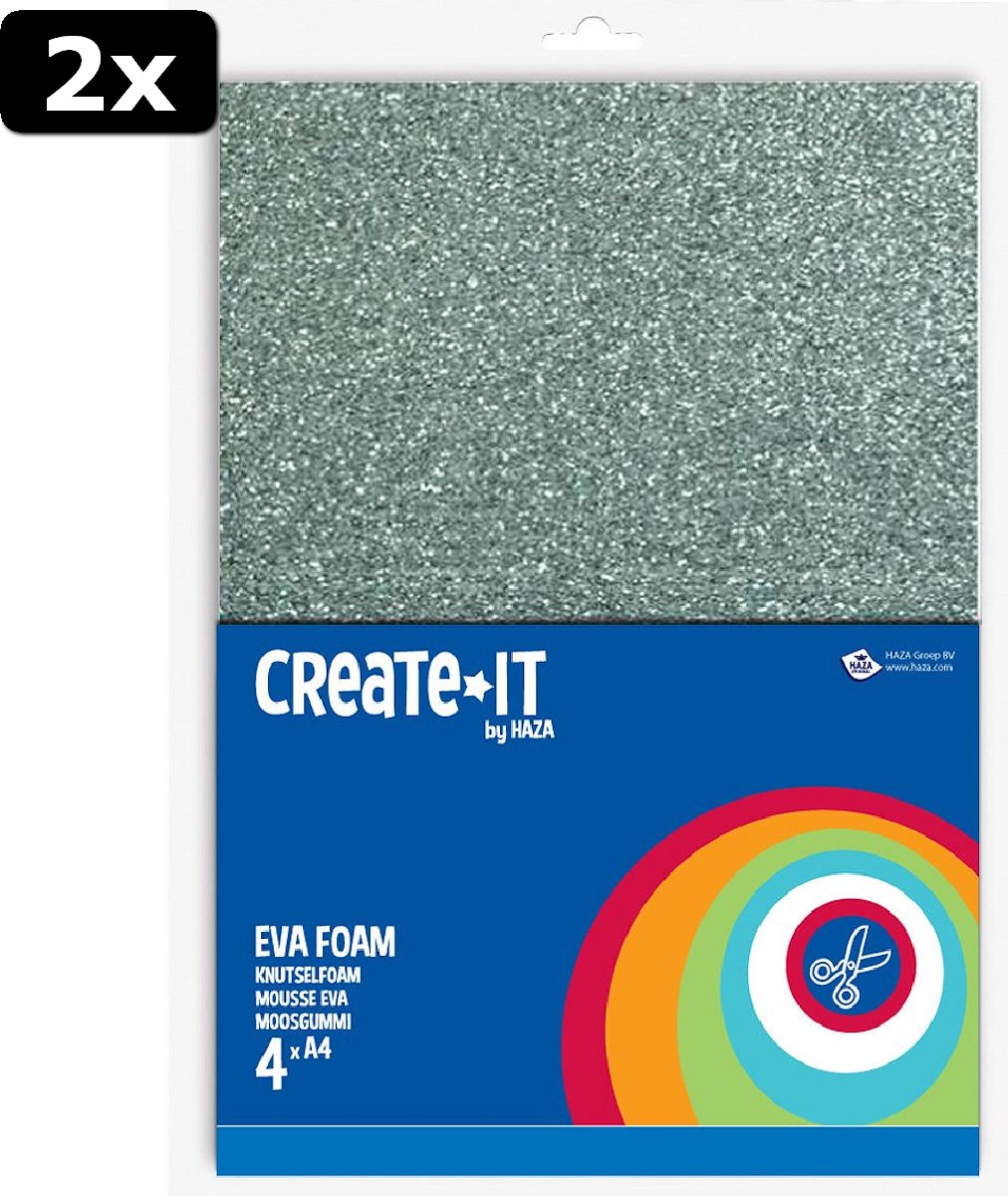 2x Create-It Foam glitter 4 vel A4