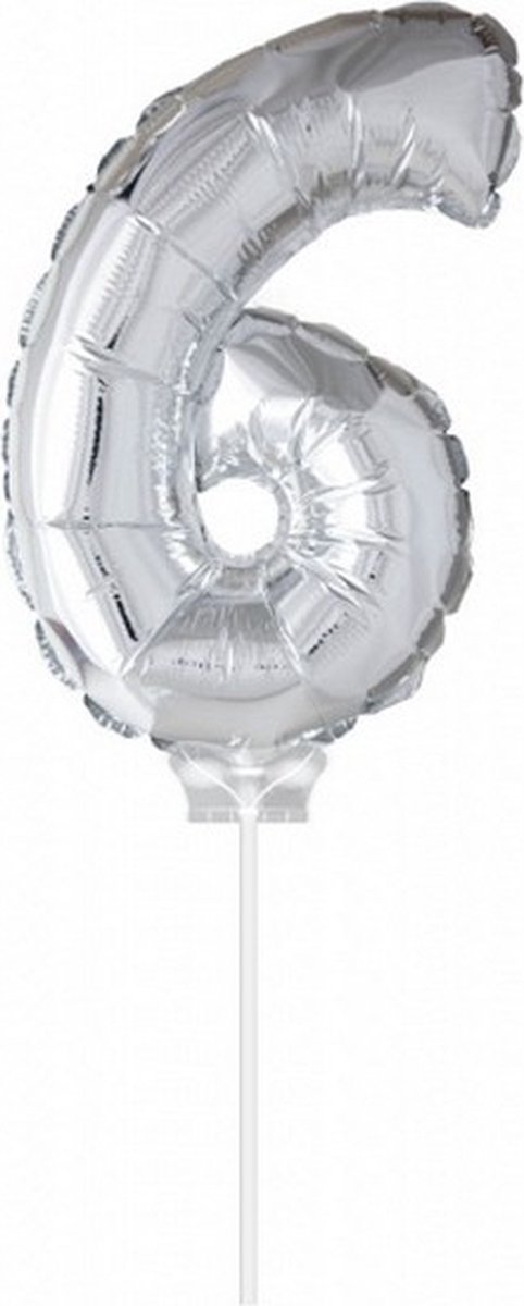 Folie Ballon 6 zilver 40cm