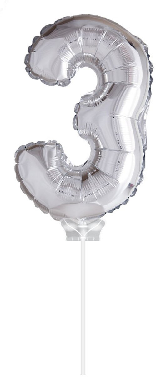 Haza Original Folie Ballon 3 Zilver 40cm