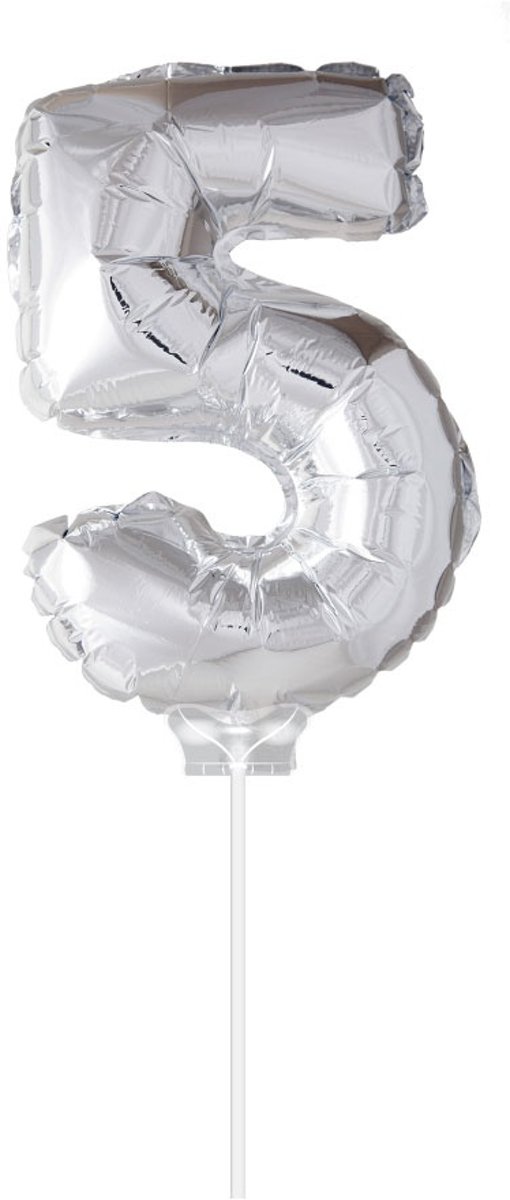 Haza Original Folie Ballon 5 Zilver 40cm