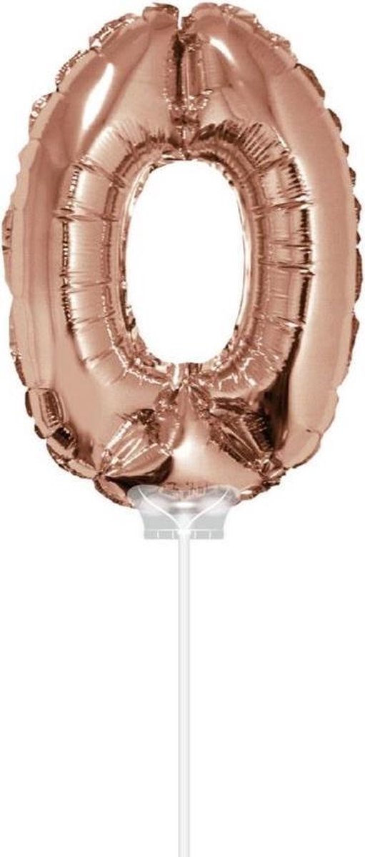 Haza Original Folieballon Cijfer 0 40 Cm Folie Rosé Goud