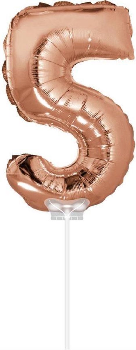 Haza Original Folieballon Cijfer 5 40 Cm Rosé Goud