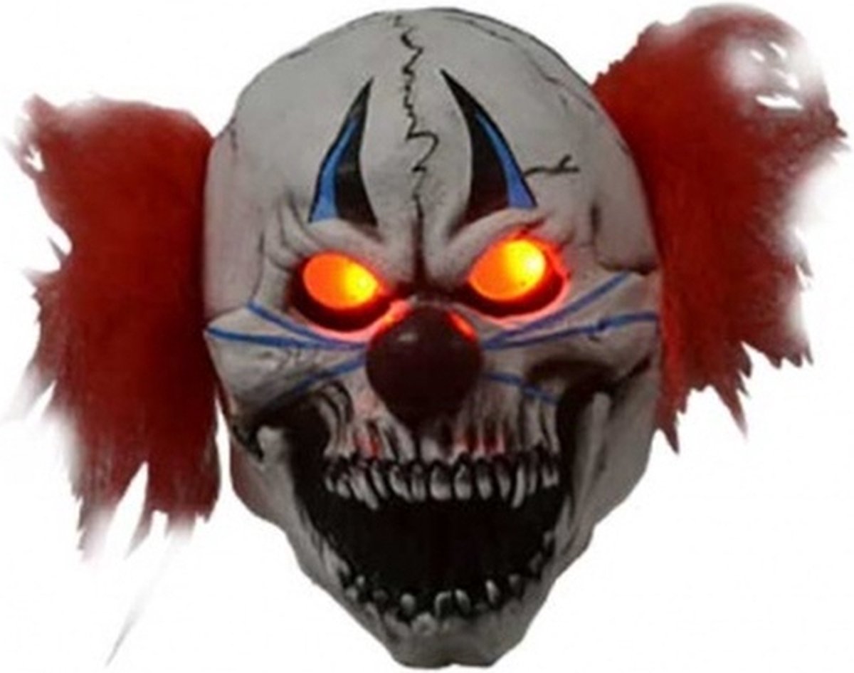 hoofdmasker Clown met lichtgevende ogen unisex