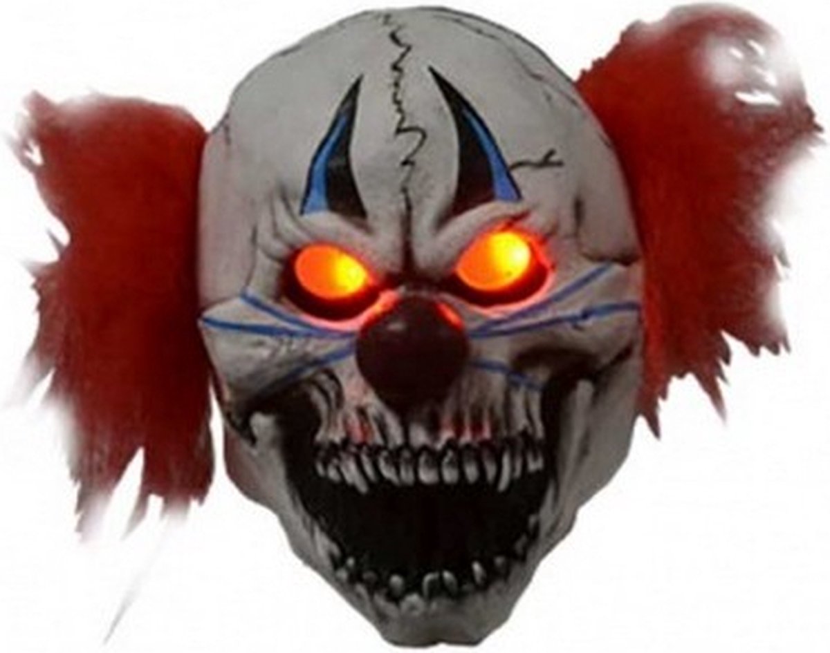 hoofdmasker Clown met lichtgevende ogen unisex