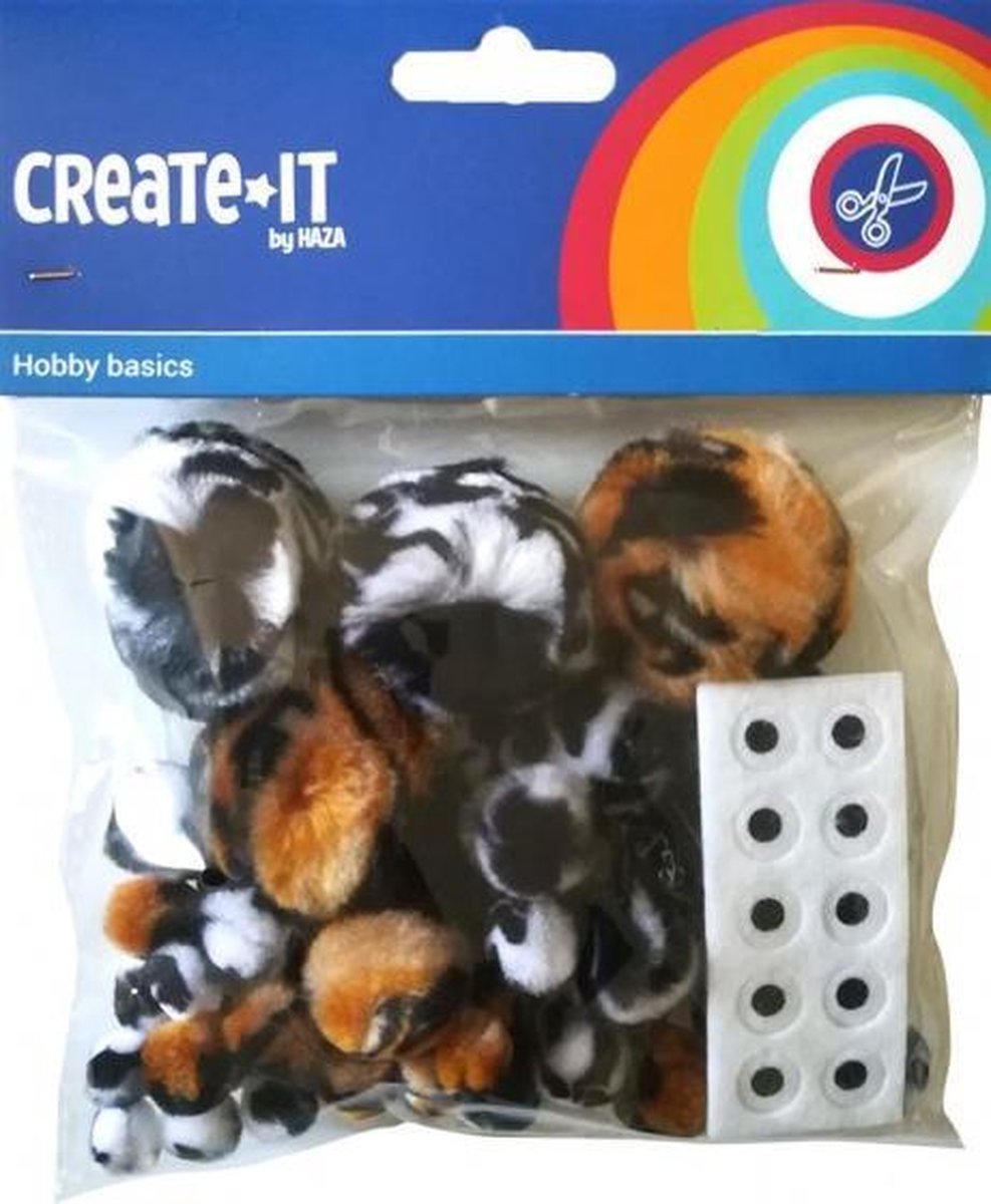 knutselset Create it - Animal mix met oogjes 60 stuks