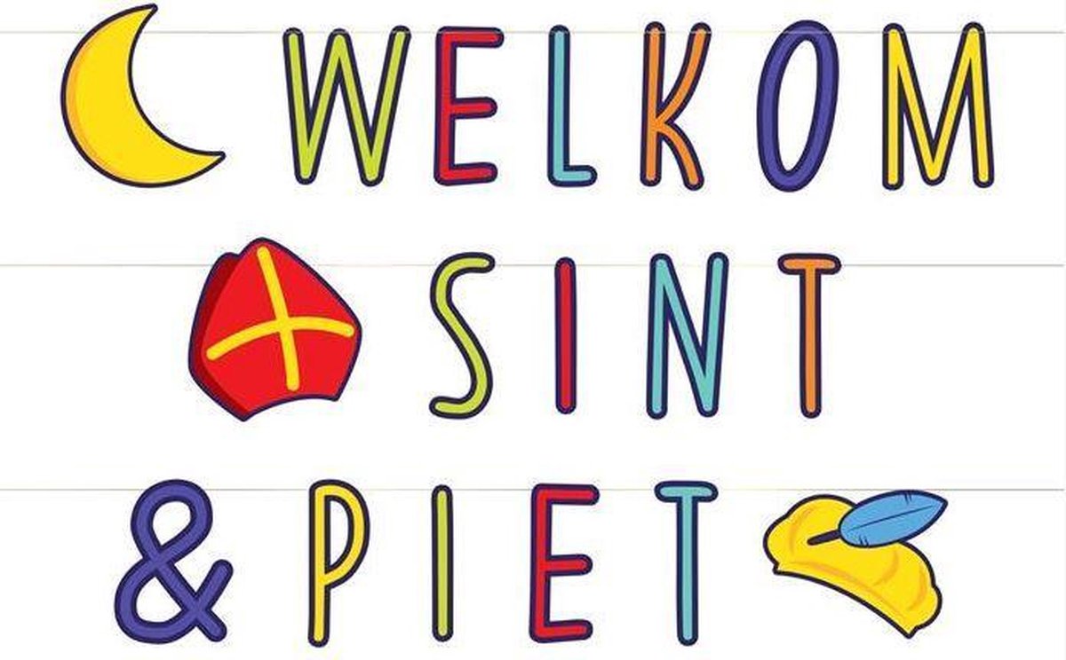 letterslinger Welkom Sint en Piet 3 m papier