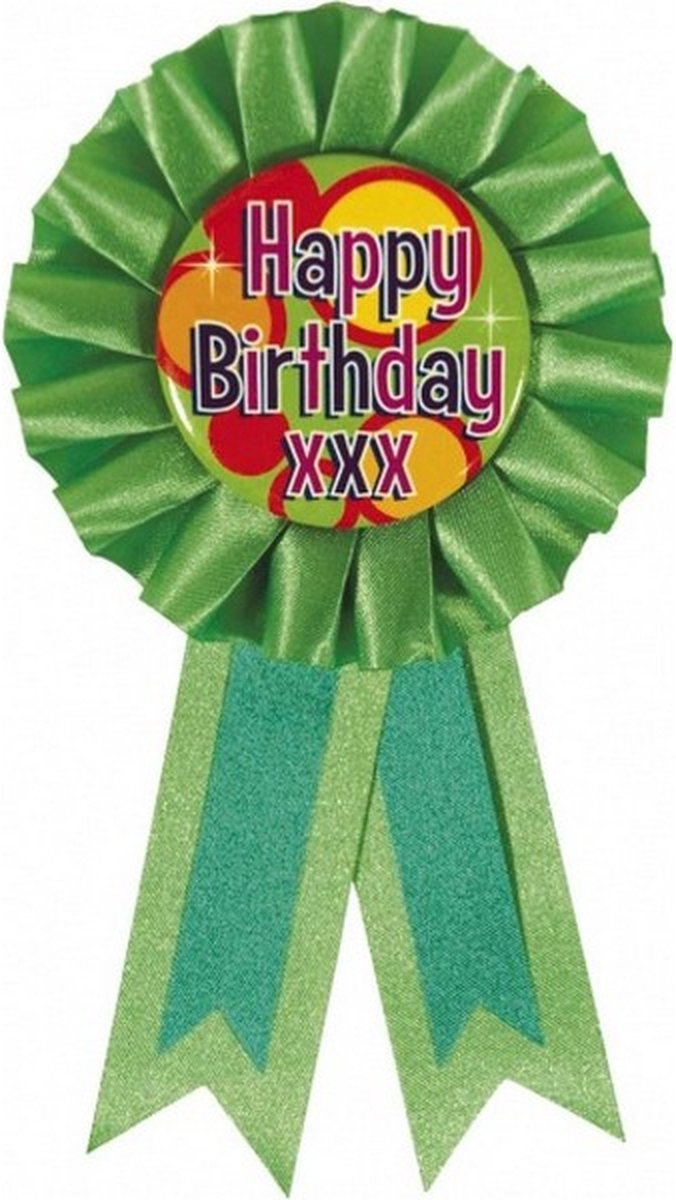 rozet Happy Birthday xxx 8 x 14,5 cm