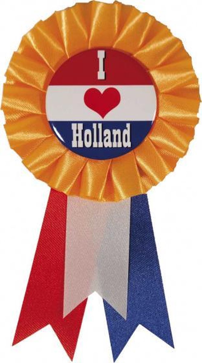 rozet I love holland oranje 8 x 14,5 cm