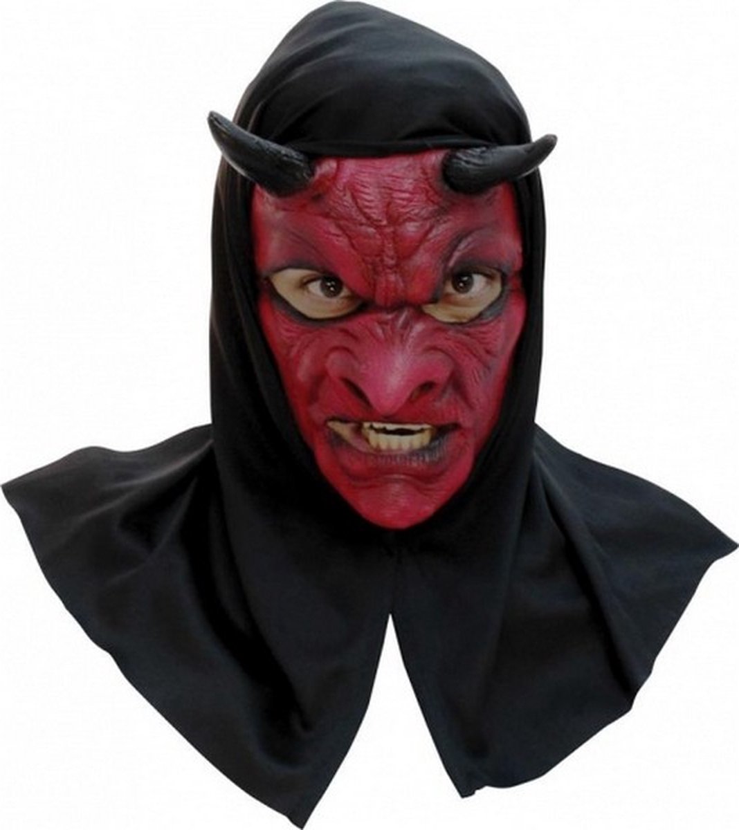 verkleedmasker met hood Evil Devil unisex