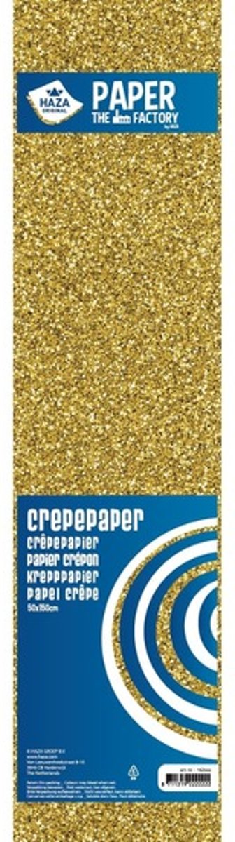 10x Crepe alu papier plat glitter goud 150 x 50 cm - Knutselen met papier - Knutselspullen