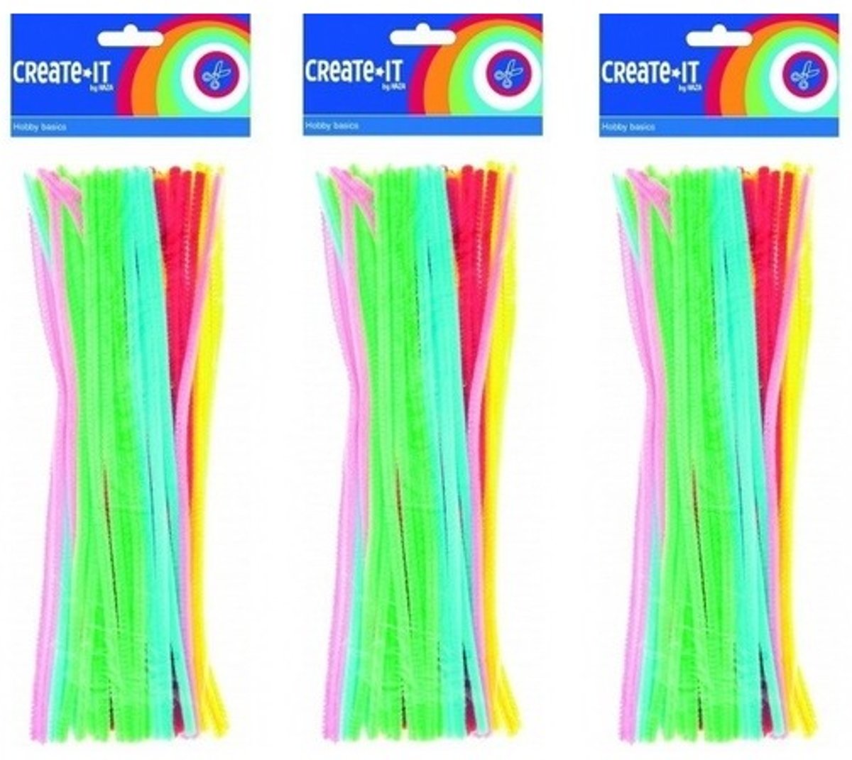 150x Chenilledraad fluorescerend 30 cm - Creatief hobby/knutselmateriaal