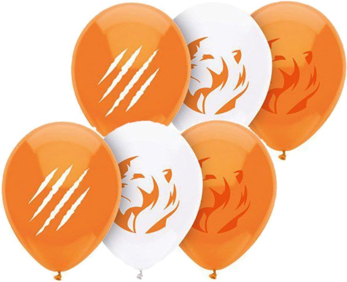 24x stuks oranje leeuw ballonnen 30 cm