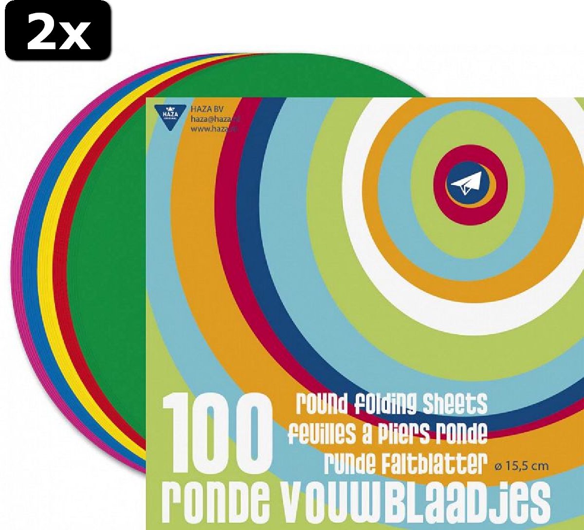 2x 100 Ronde vouwblaadjes 15,5cm