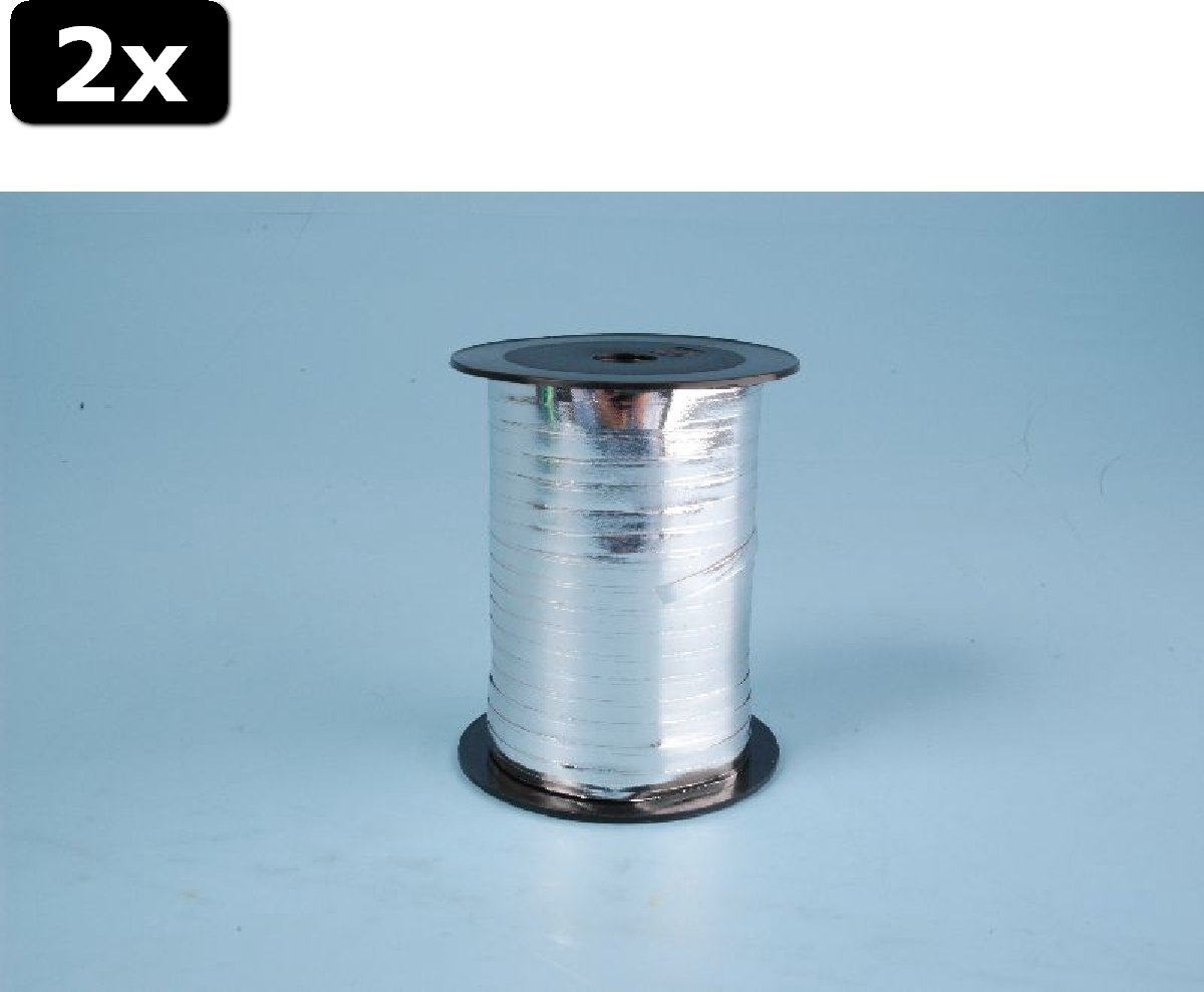 2x Krullint 250mx5mm metallic - zilver