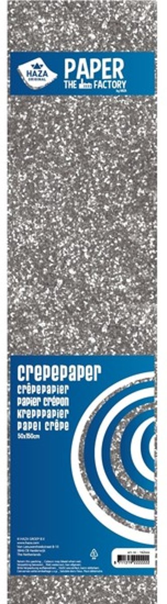 6x Crepe alu papier plat glitter zilver 150 x 50 cm - Knutselen met papier - Knutselspullen