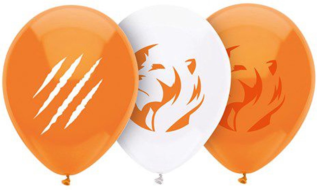 8x stuks oranje leeuw ballonnen - 30 cm - Koningsdag - WK/EK