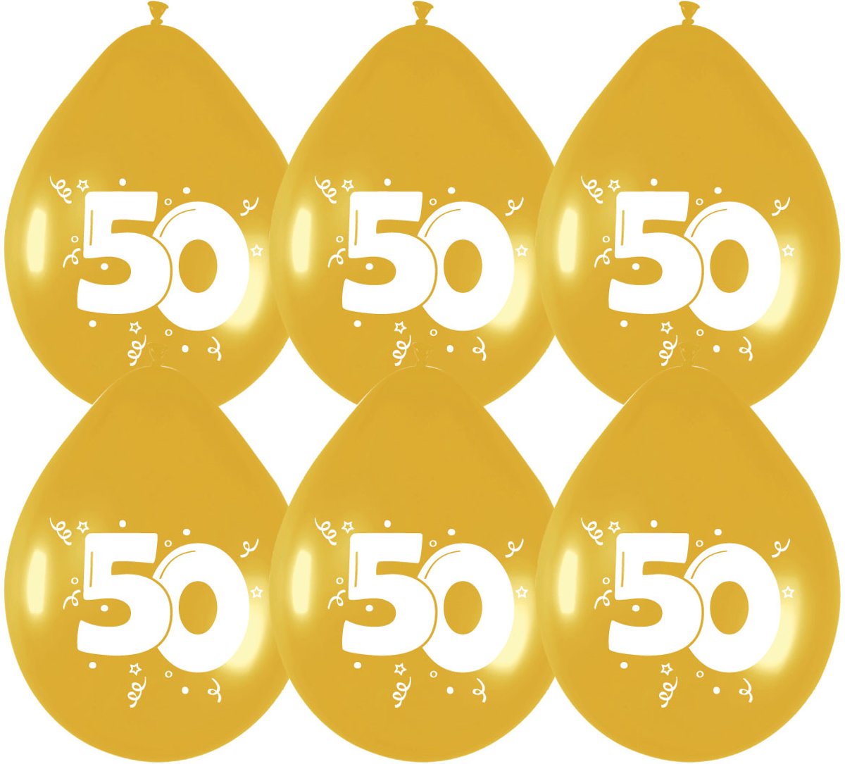 Ballonnen goud 50 jaar 6 st