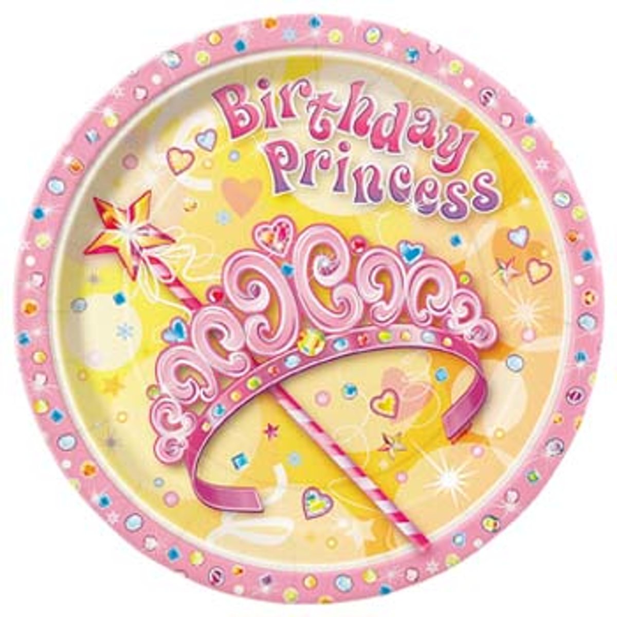 Birthday princess bord 8stuks