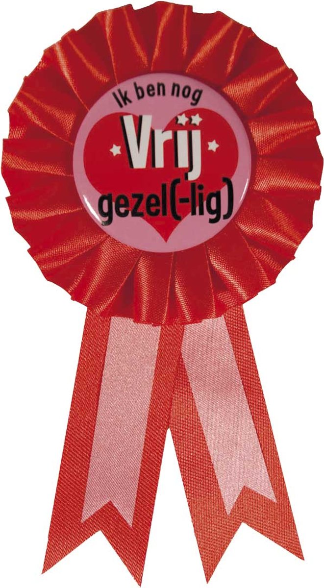 Rozet roze Ik ben nog vrij gezel(-lig)