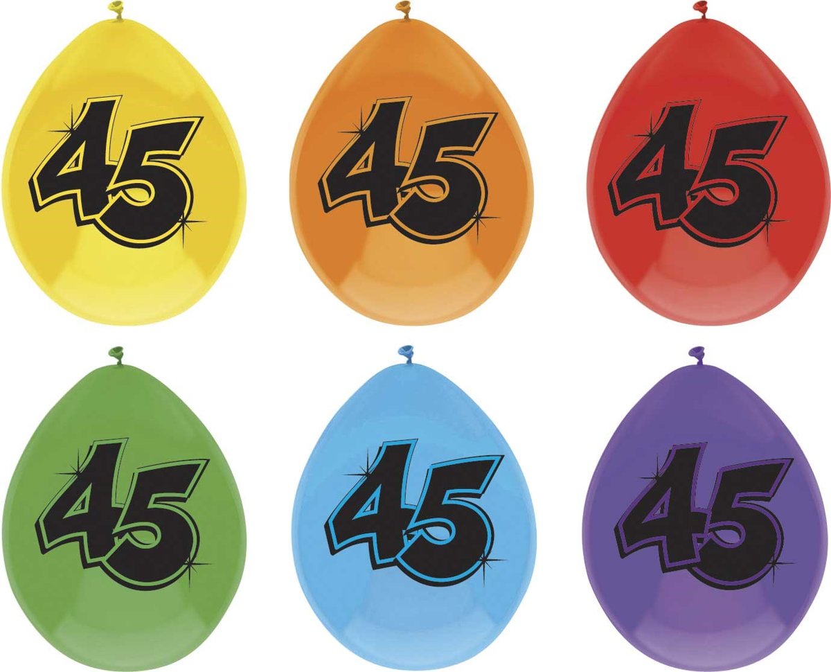 ballonnen - 45 jaar - diverse kleuren