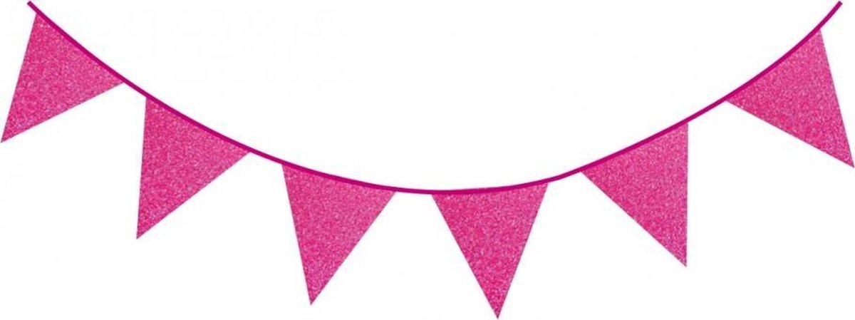 feestslinger met glitters 6m fuchsia