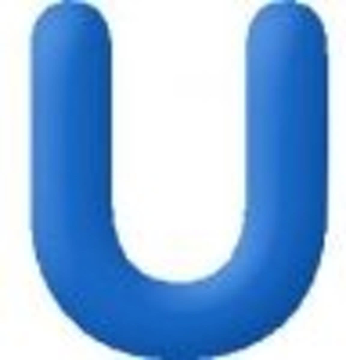 funtext letter U blauw