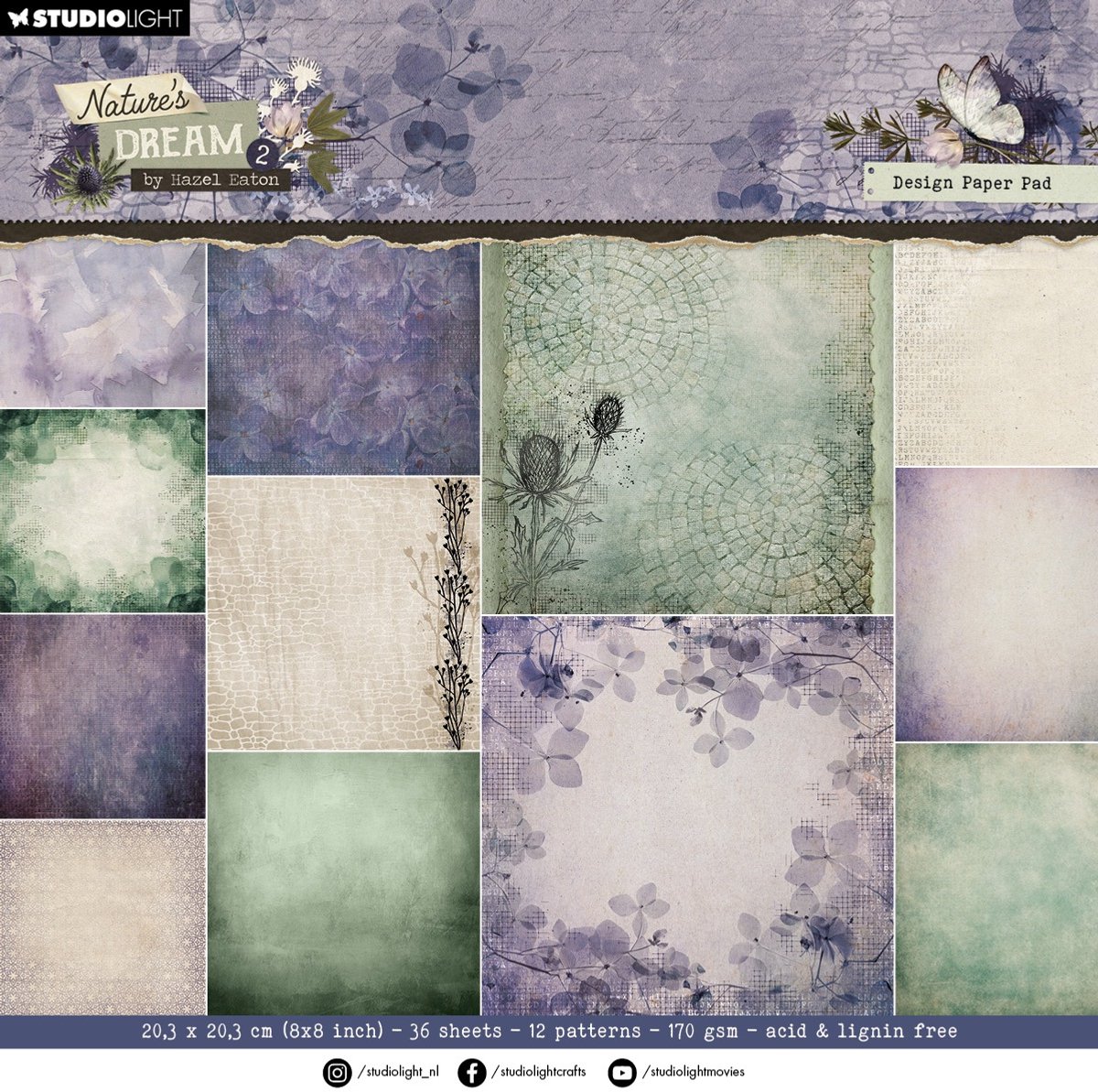 HE Designer Paper Pad Background papers Nature’s Dream 2 nr.236