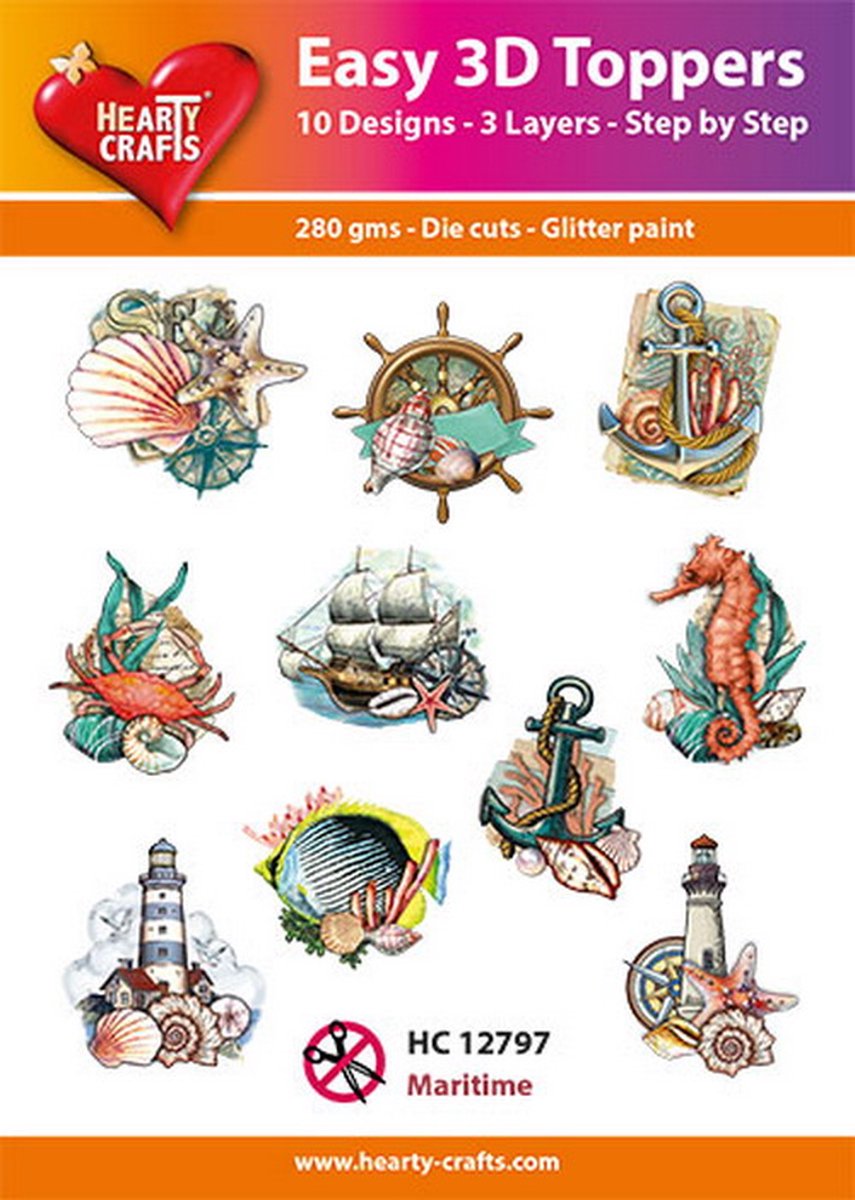 Easy 3D Topper - Maritime - HC12797 - 10 verschillende - 3 lagen