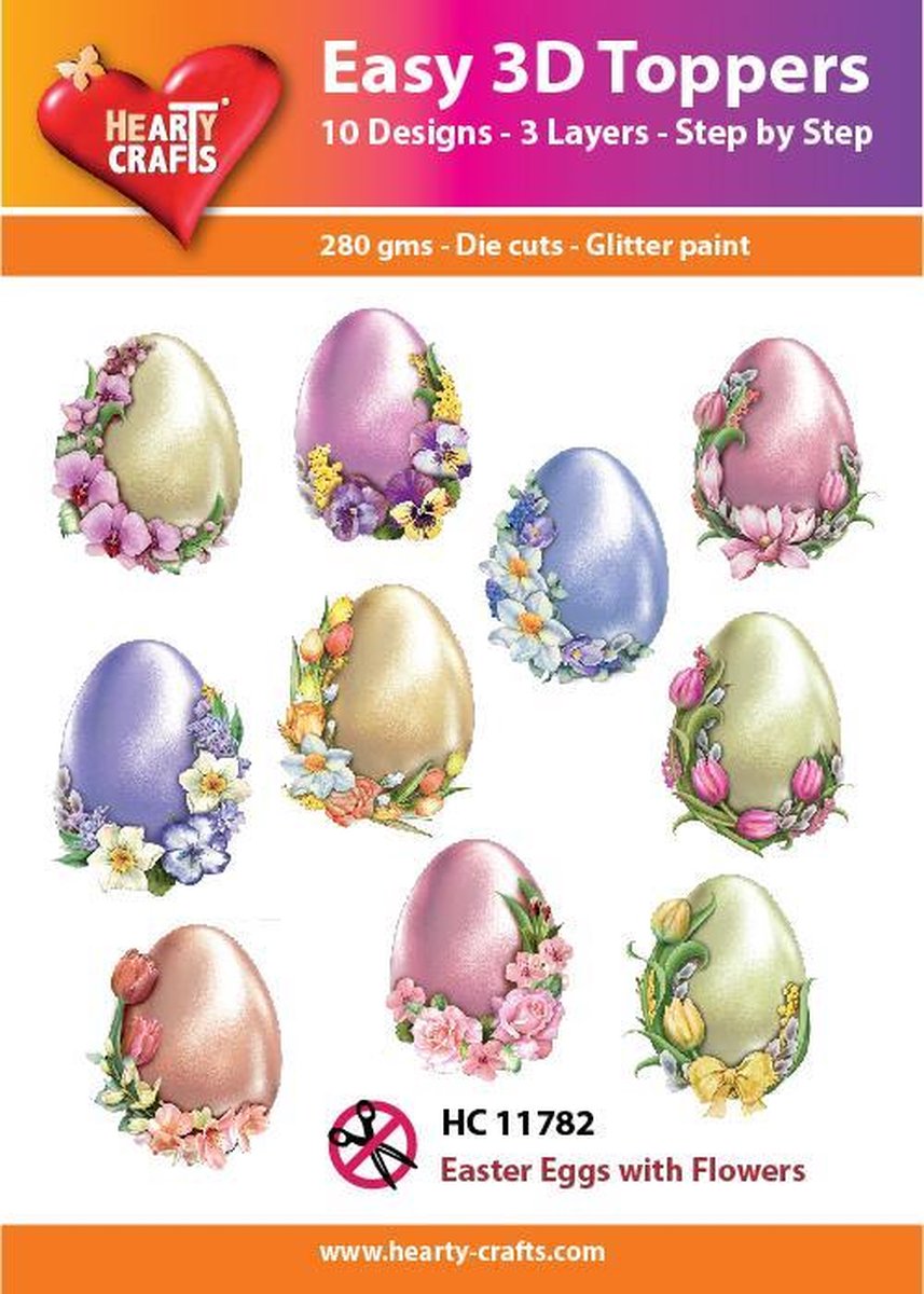 Easy 3D Topper Paaseieren met bloemen - HC11782