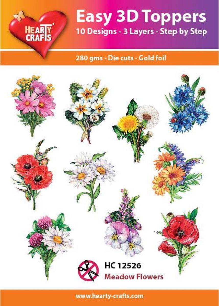 Easy 3D Topper Weide Bloemen - HC12526