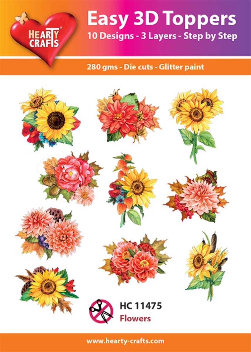 Easy 3D Topper Zomer Bloemen