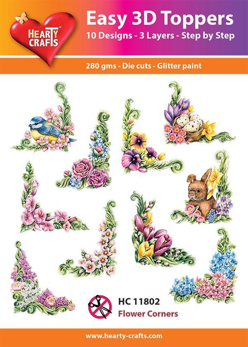 Easy 3D Toppers Bloemen Hoeken