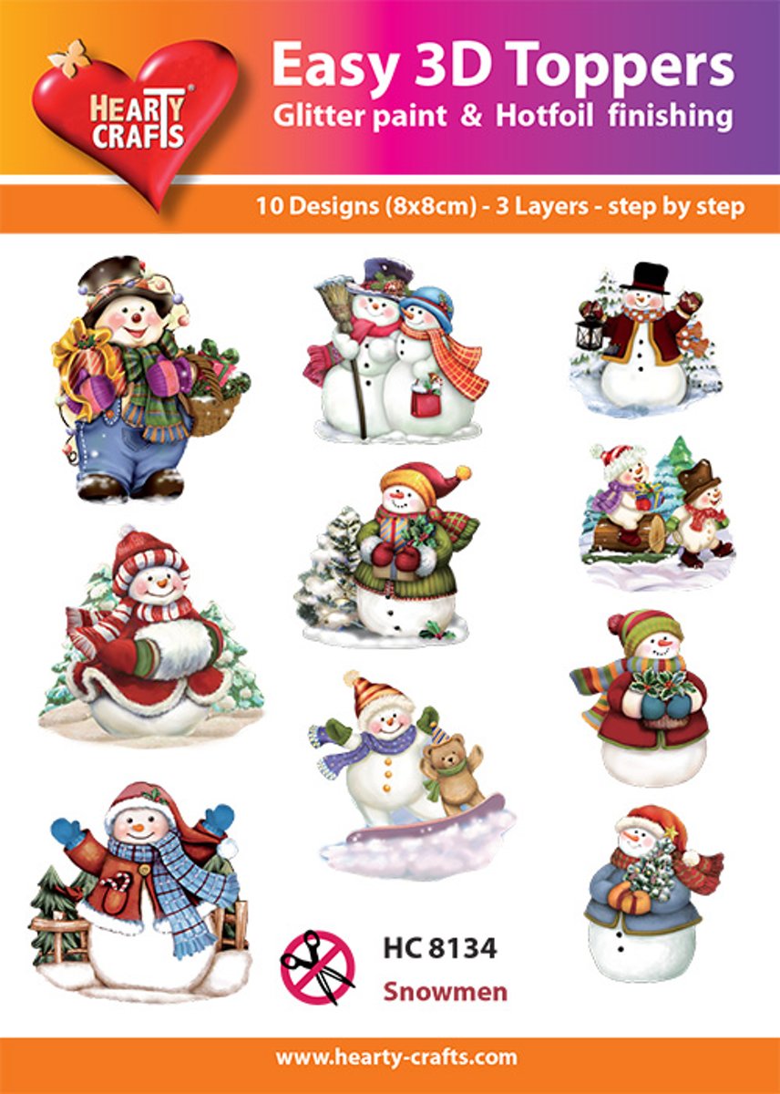 Easy 3D Toppers Sneeuwpoppen