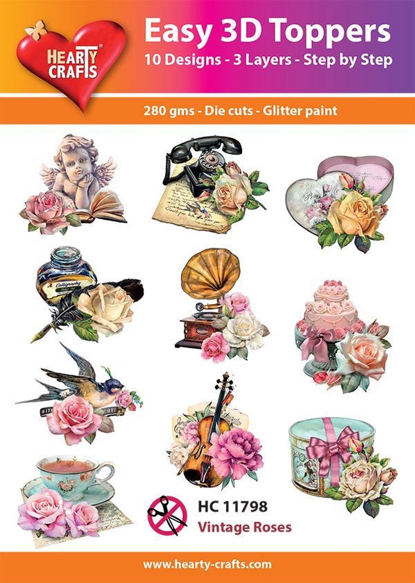 Easy 3D Toppers Vintage Rozen