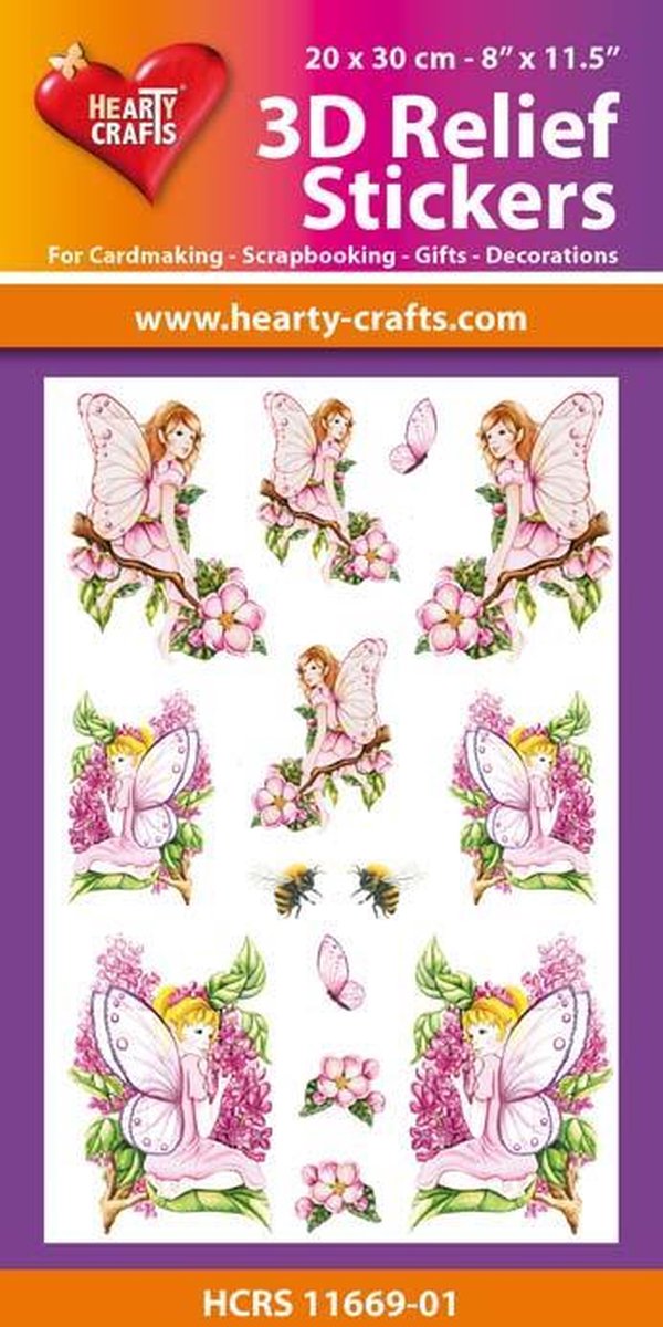 Hearty Crafts - 3D Relief Stickers - Garden Fairies