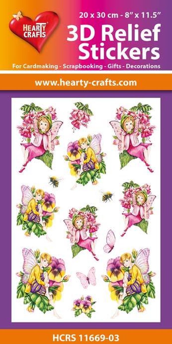 Hearty Crafts - 3D Relief Stickers - Garden Fairies