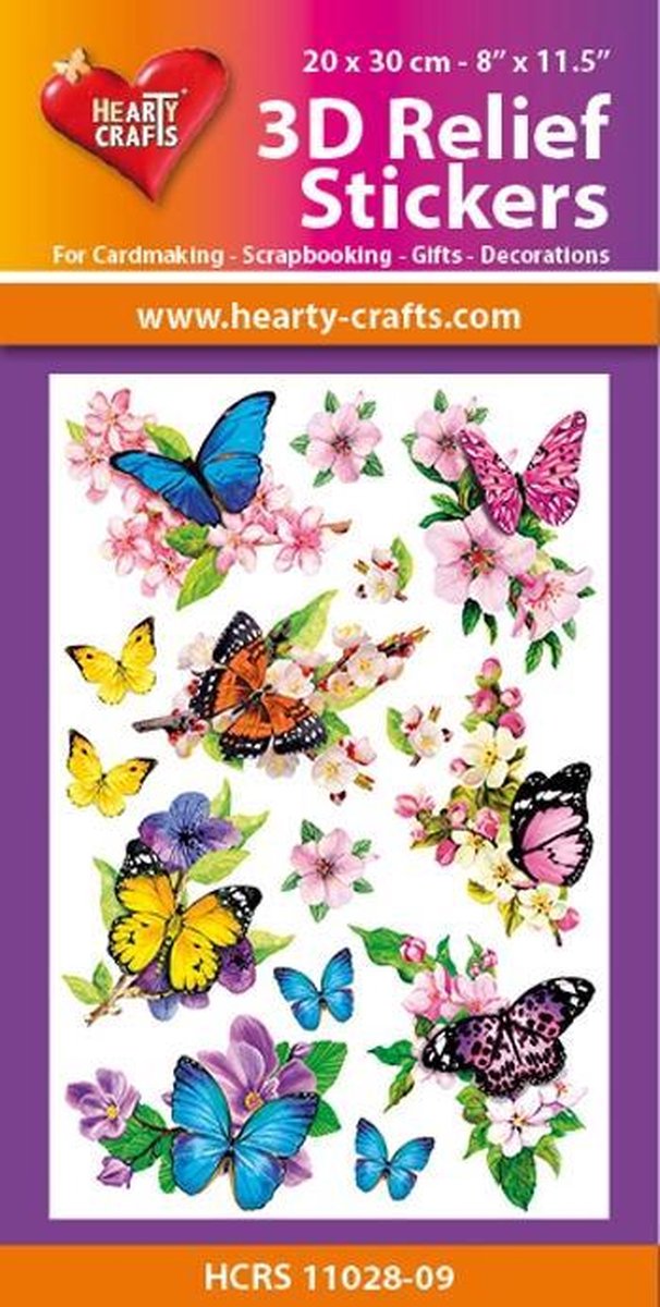 Hearty Crafts - 3D Reliëf Stickers - Butterflies