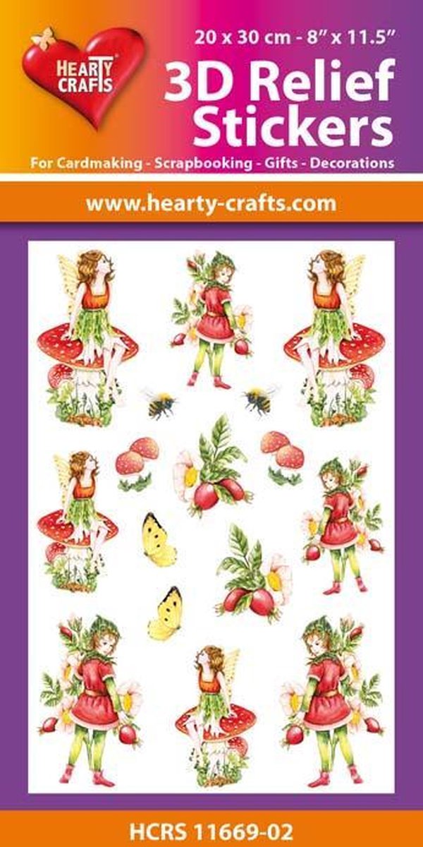 Hearty Crafts - 3D Reliëf Stickers - Garden Fairies