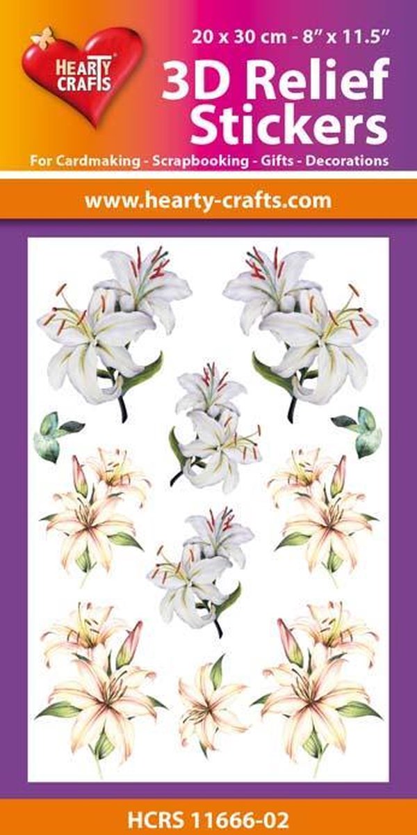 Hearty Crafts - 3D Reliëf Stickers - Lillies