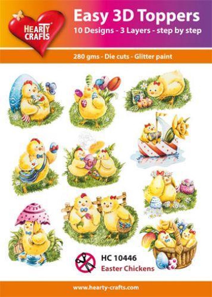 Hearty Crafts - Easy 3D Toppers - Easter Chickens