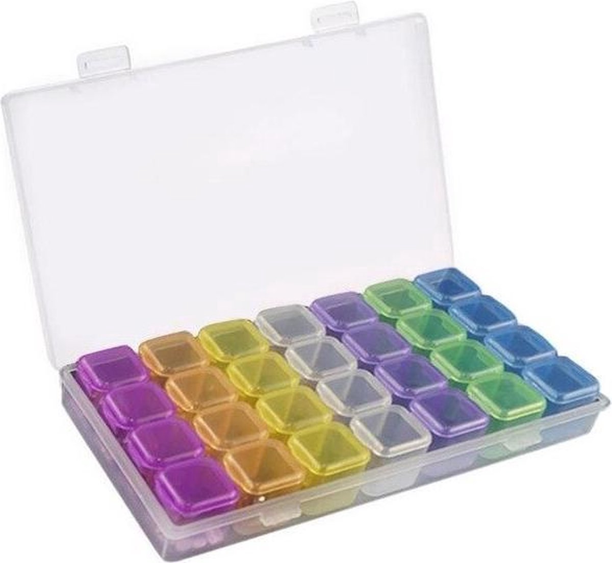 ***Diamond Painting Opbergbox met 28 bakjes - opbergdoos - Sorteerdoos - Multicolor - van Heble® ***