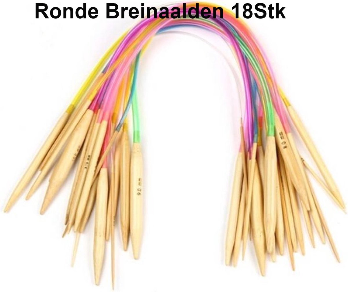 *** 18-Stuks Bamboe Ronde Breinaalden Set - 2.0-2.25-2.5-2.75-3.0-3.25-3.5-3.75-4.0-4.5-5.0-5.5-6.0-6.5-7.0-8.0-9.0-10.0 MM - van Heble® ***