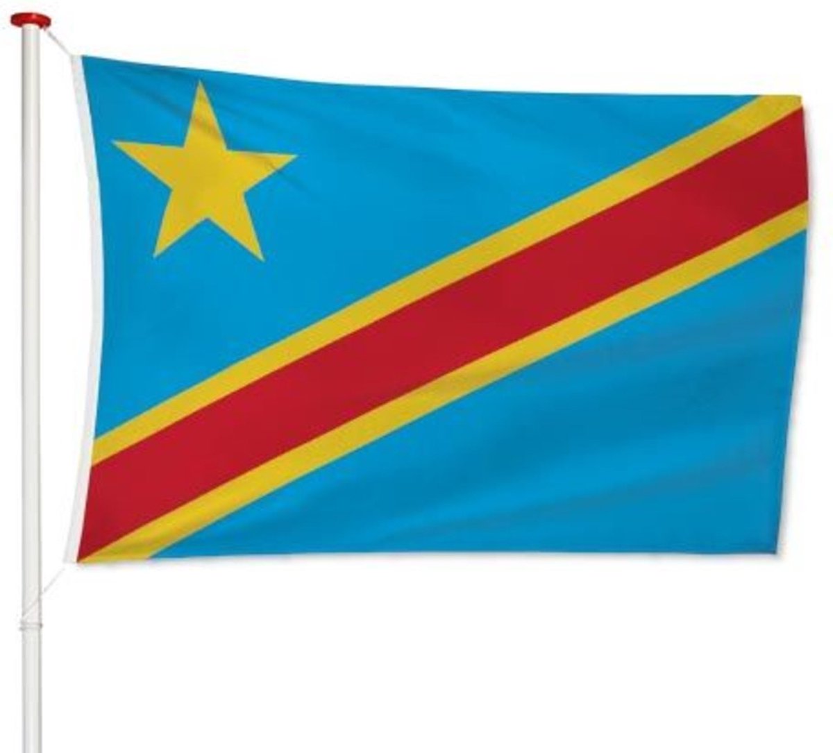 *** Grote Congolese Vlag 90x150cm - Vlag Congo DRC - van Heble® ***