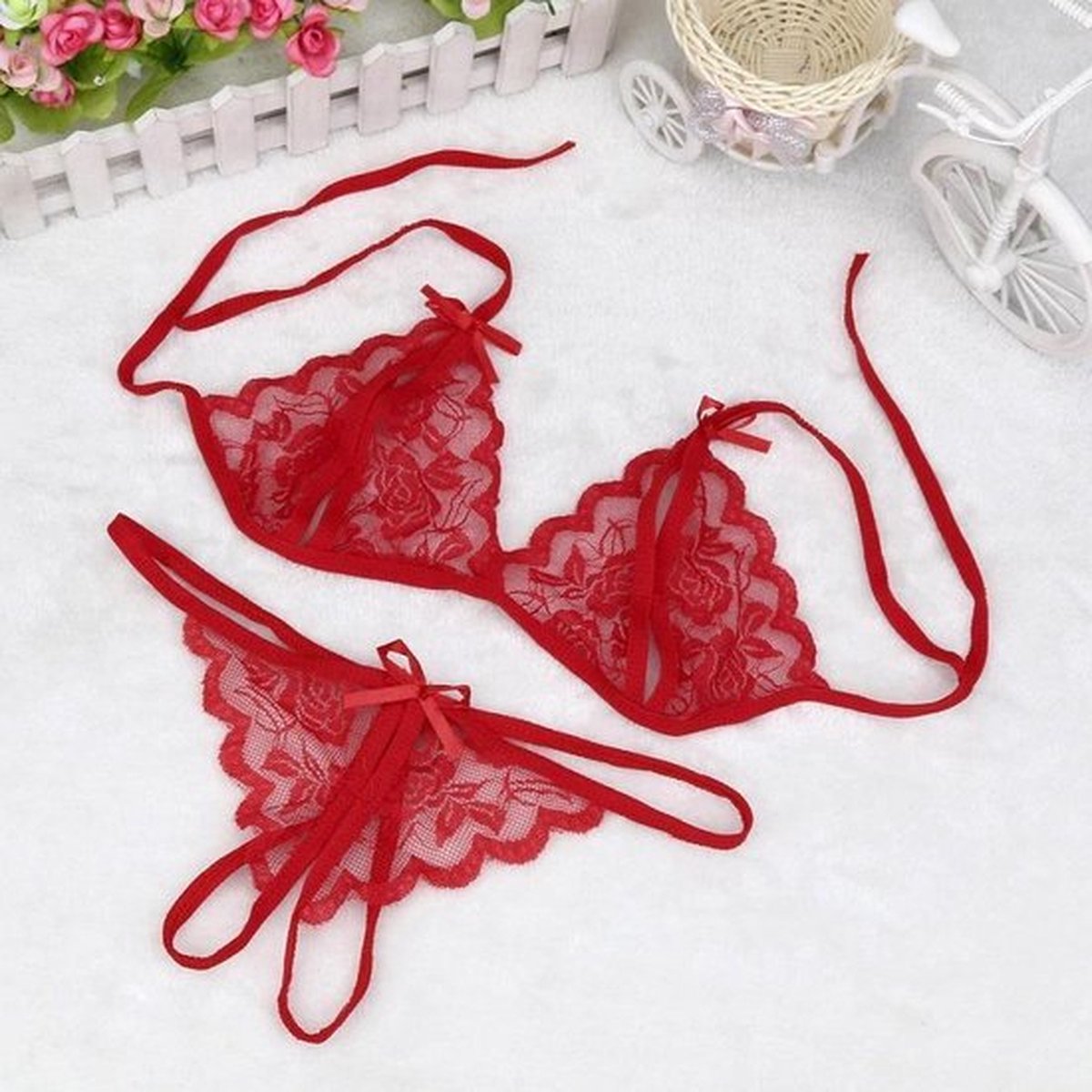 *** Rood Kanten Lingerie Setje - Valentijn Love Lust - Erotisch - van Heble® ***