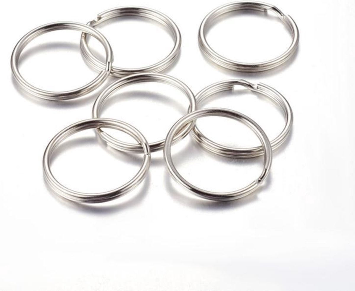 *** Sleutelring, diameter: 30 mm 30 stuks - Sleutelshanger - Split Ring Key Ring - van Heble® ***