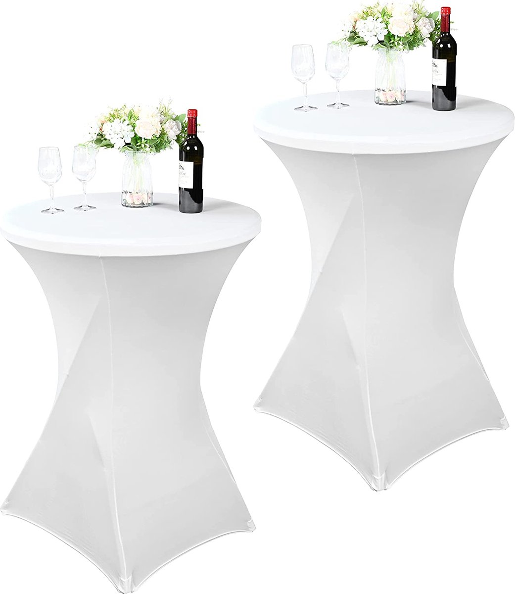 *** Statafel Hoes Set Van 2 - Statafelrok - Feestje - Ø 80 x 110 cm - van Heble® ***