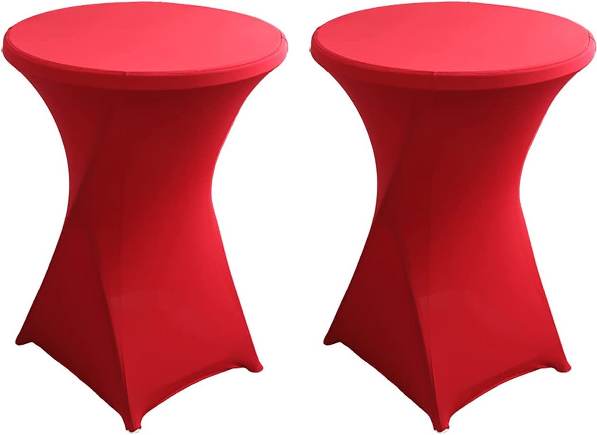 *** Statafel Hoes Set Van 2 Rood - Statafelrok - Feestje - Ø 80 x 110 cm - van Heble® ***