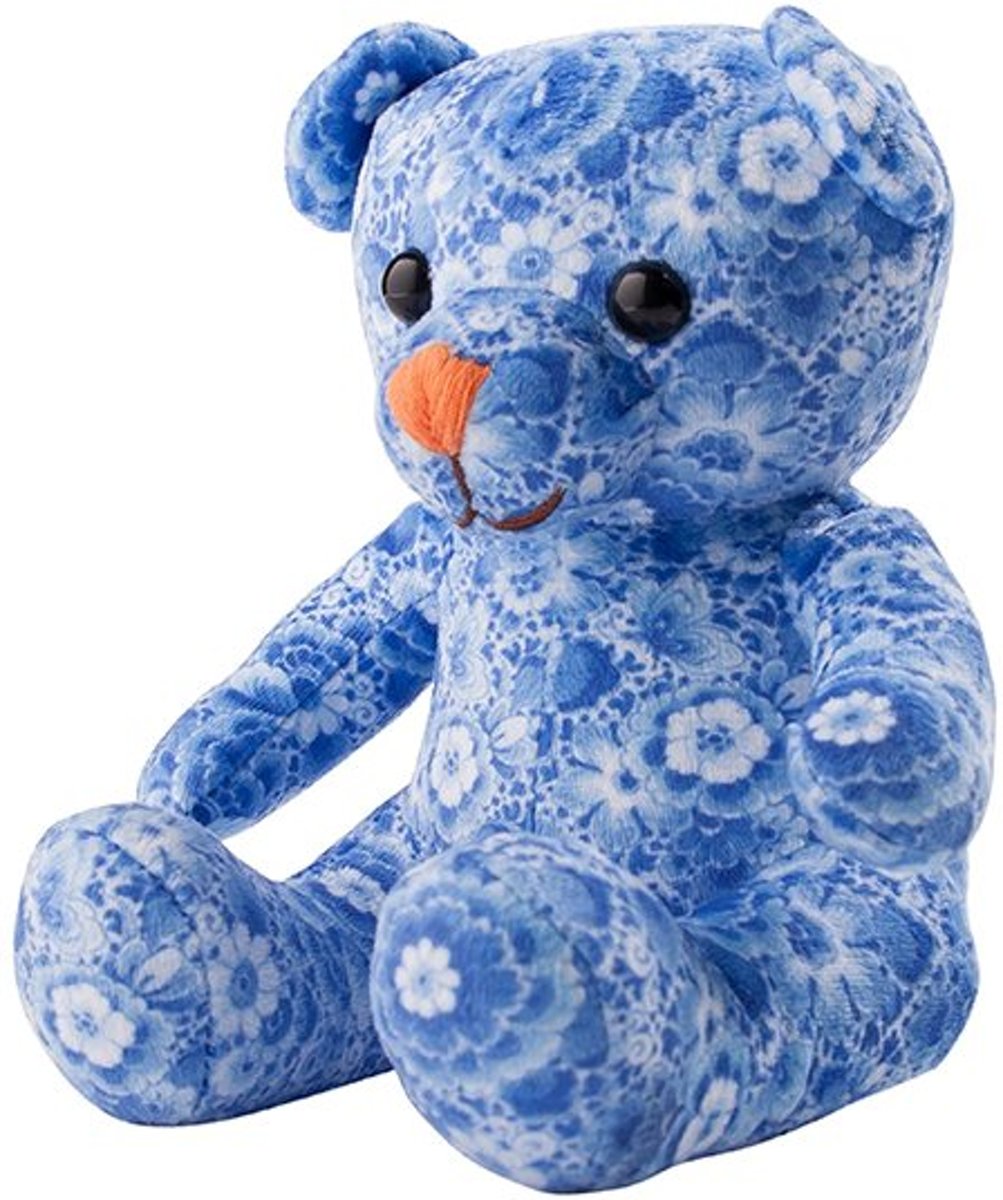 Teddybeer met een bloemmotief 15cm