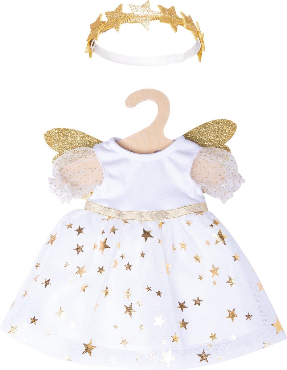 Heless Babypoppenkleding Engelenjurk 20-25 Cm Wit/goud 2-delig